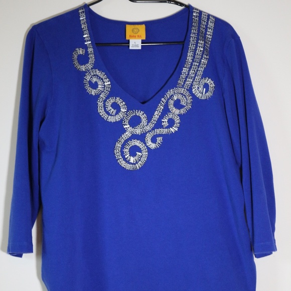 Ruby Rd Sequin Top (Large) - Picture 1 of 4